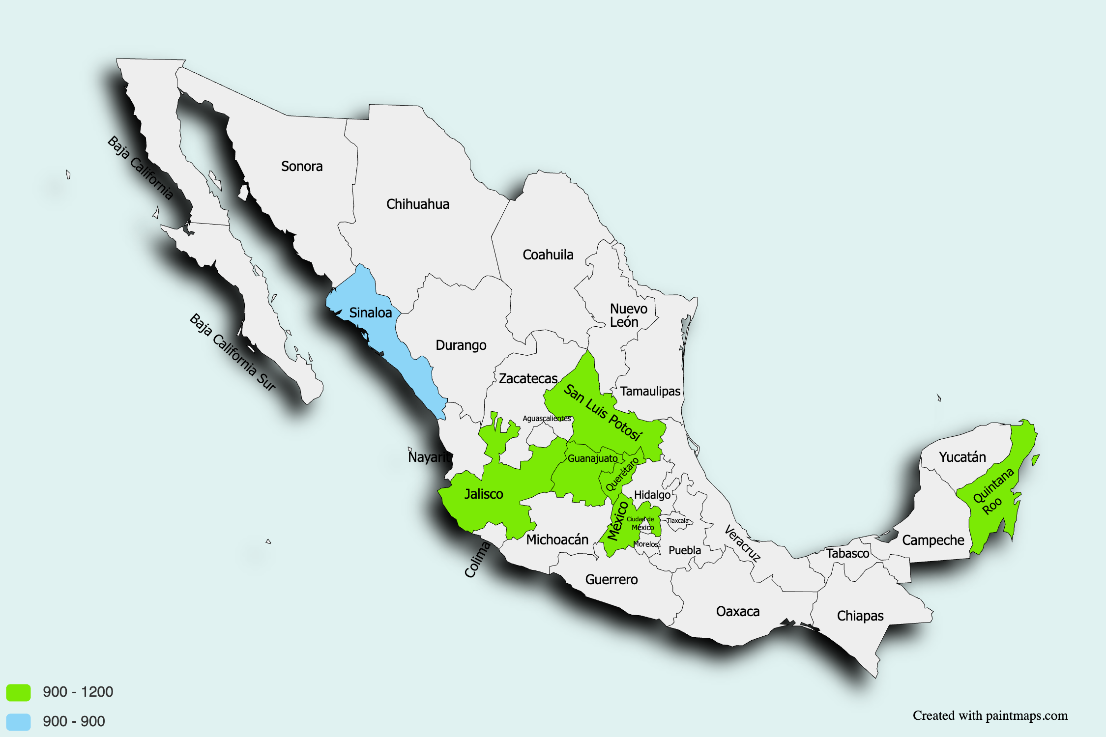 Mapa direcciones estatales ALARP México